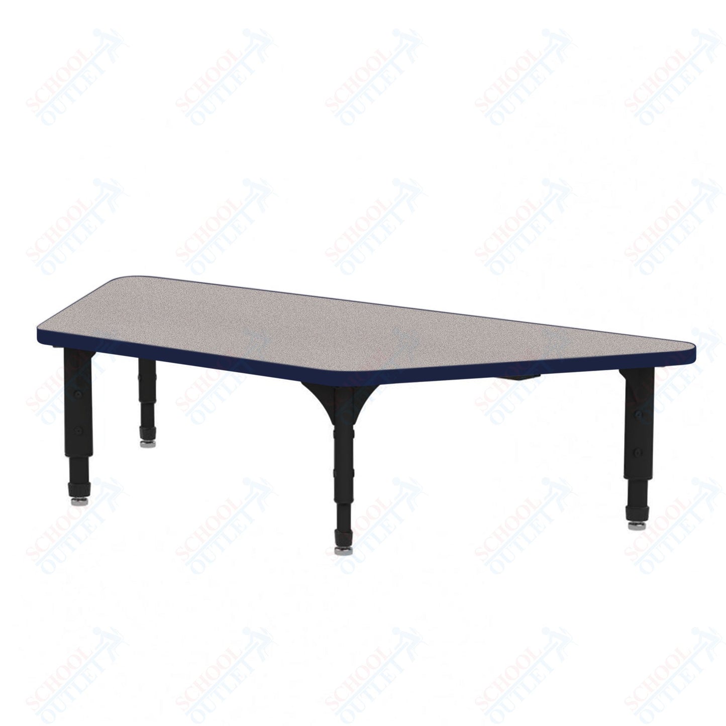 Marco Trapezoid Floor Table 24" x 48" Adjustable Height 12"-15" (38-2276-MC)