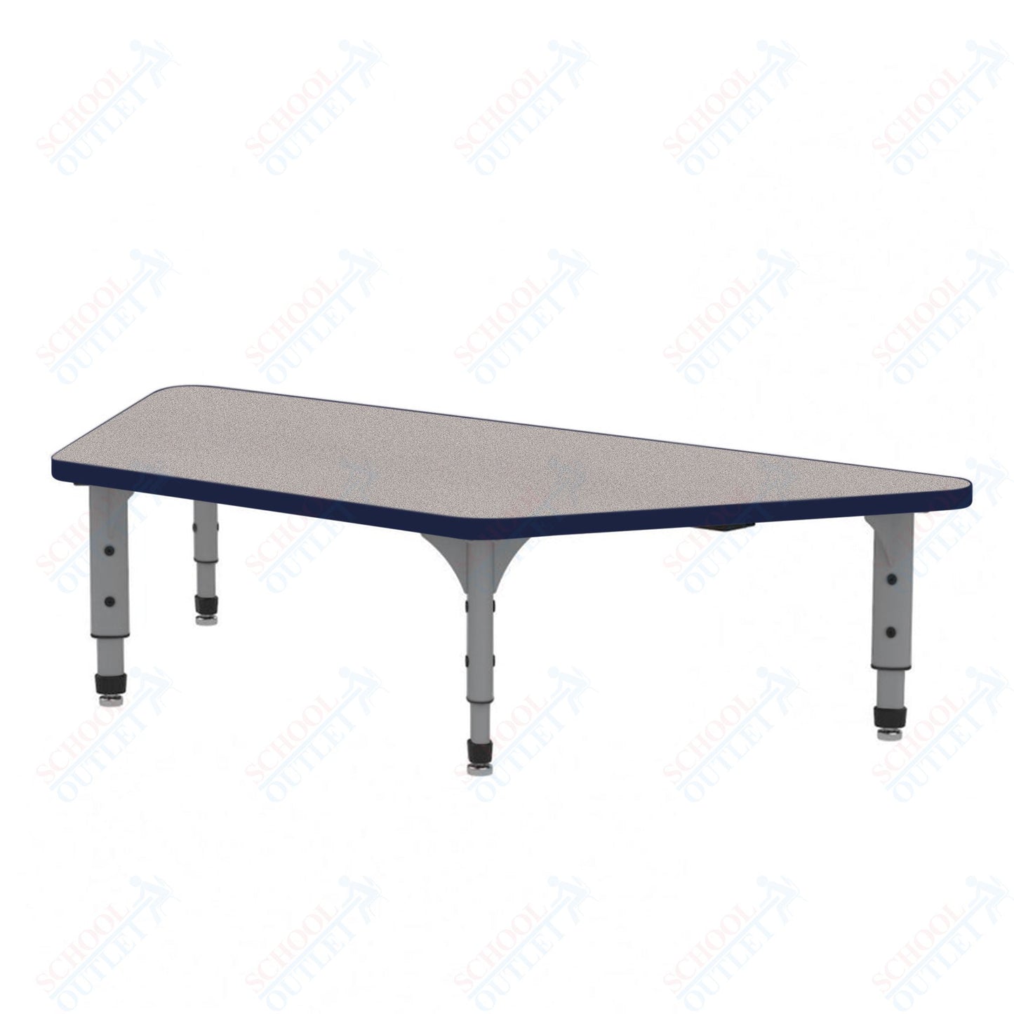 Marco Trapezoid Floor Table 30" x 60" Adjustable Height 12"-15" (38-2287-MC)