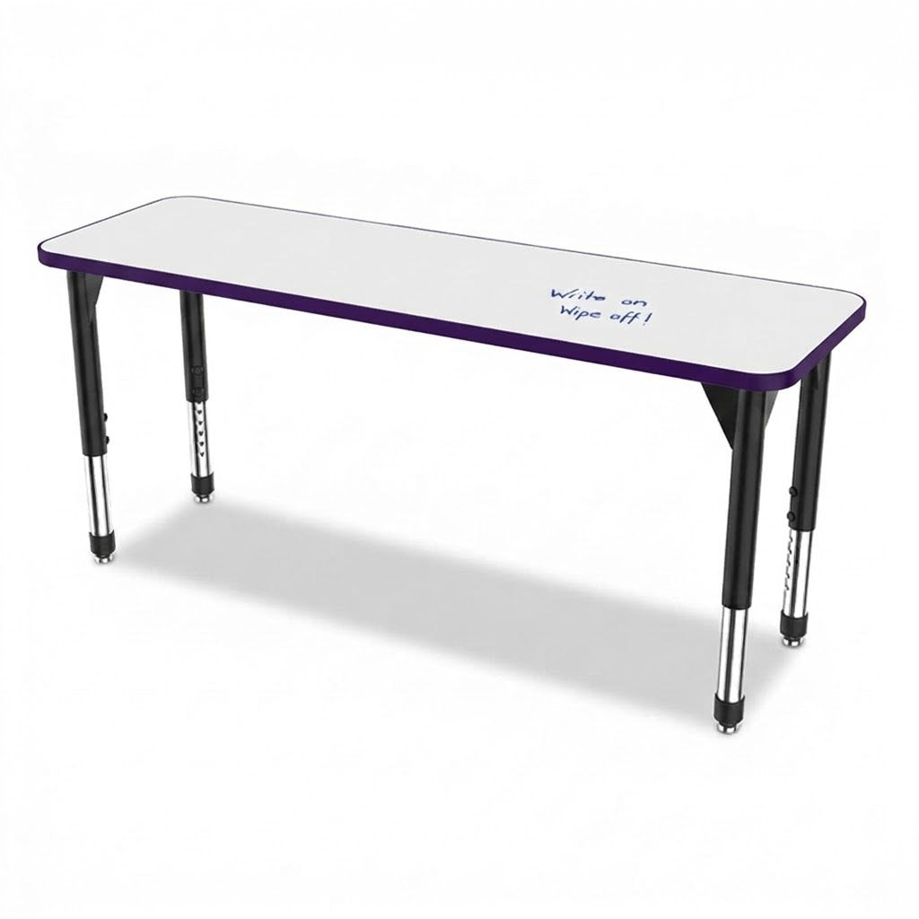 Marco Premier Series Rectangle Collaborative Desk w/ Dry Erase HPL Top 20" x 60" Adjustable Height 21"-31" (43-2222-DB)