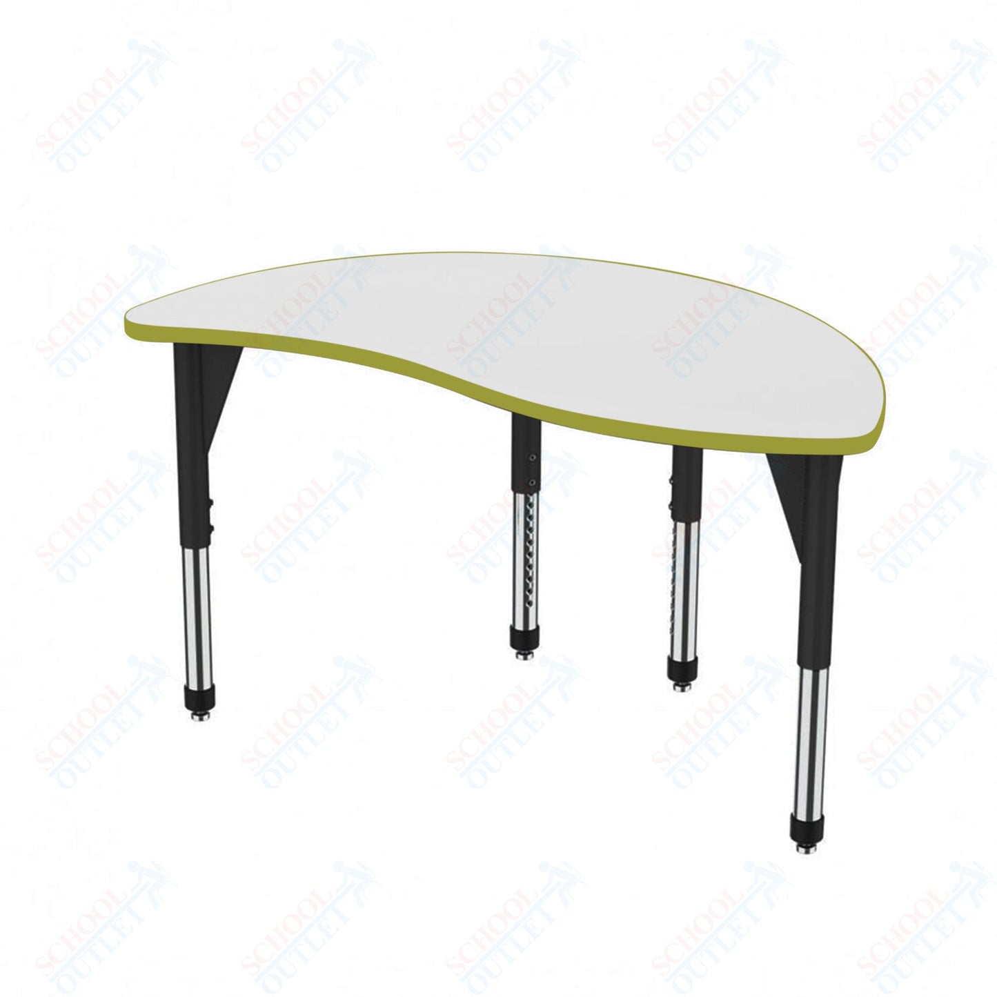 Marco Premier Series Wave Half Round Stand-Up Table w/ Dry Erase Top 30" x 54" Adj Height 32"-42" (43-2252-DA)