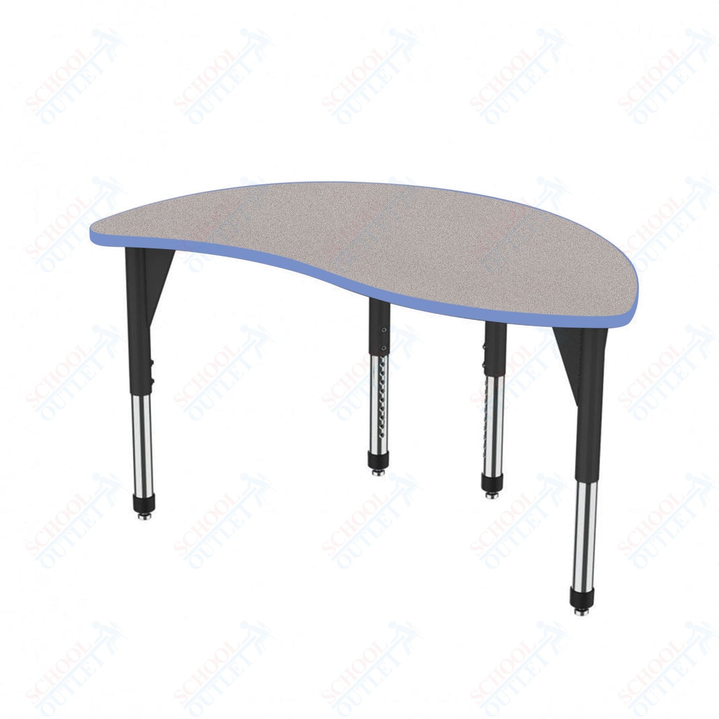 Marco Premier Series Wave Half Round Stand-Up Table 30" x 54" Adjustable Height 32"-42" (43-2252-MA)
