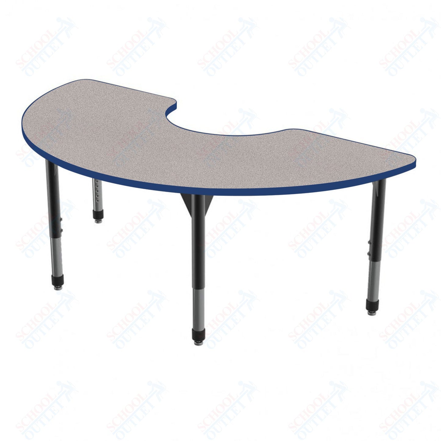 Marco Premier Series Half Moon Activity Table 36" x 72" Adjustable Height 21"-31" (43-2279-MB)