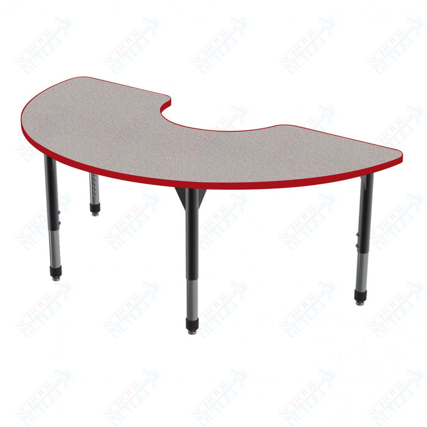 Marco Premier Series Half Moon Activity Table 36" x 72" Adjustable Height 21"-31" (43-2279-MB)