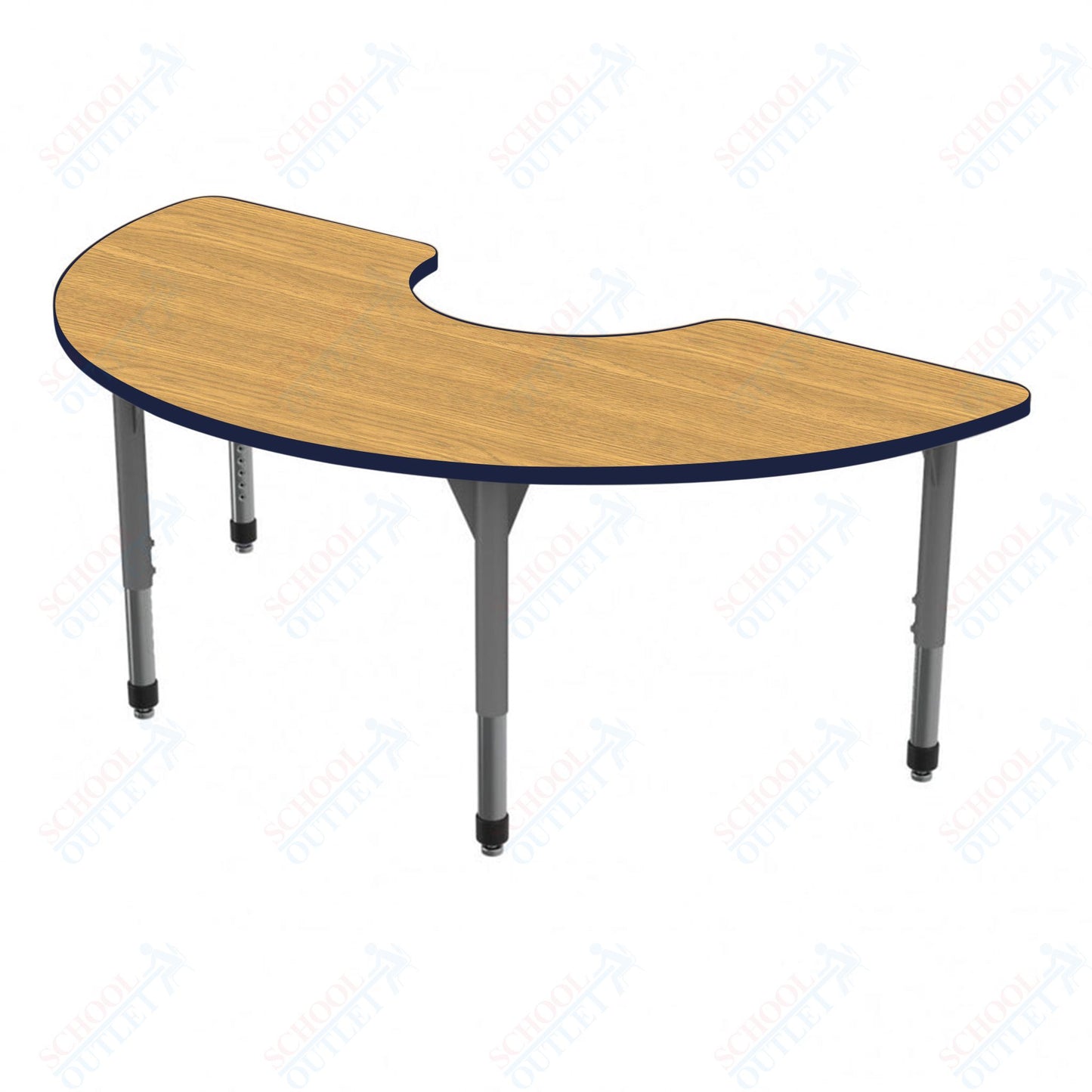 Marco Premier Series Half Moon Activity Table 36" x 72" Adjustable Height 21"-31" (43-2279-MB)