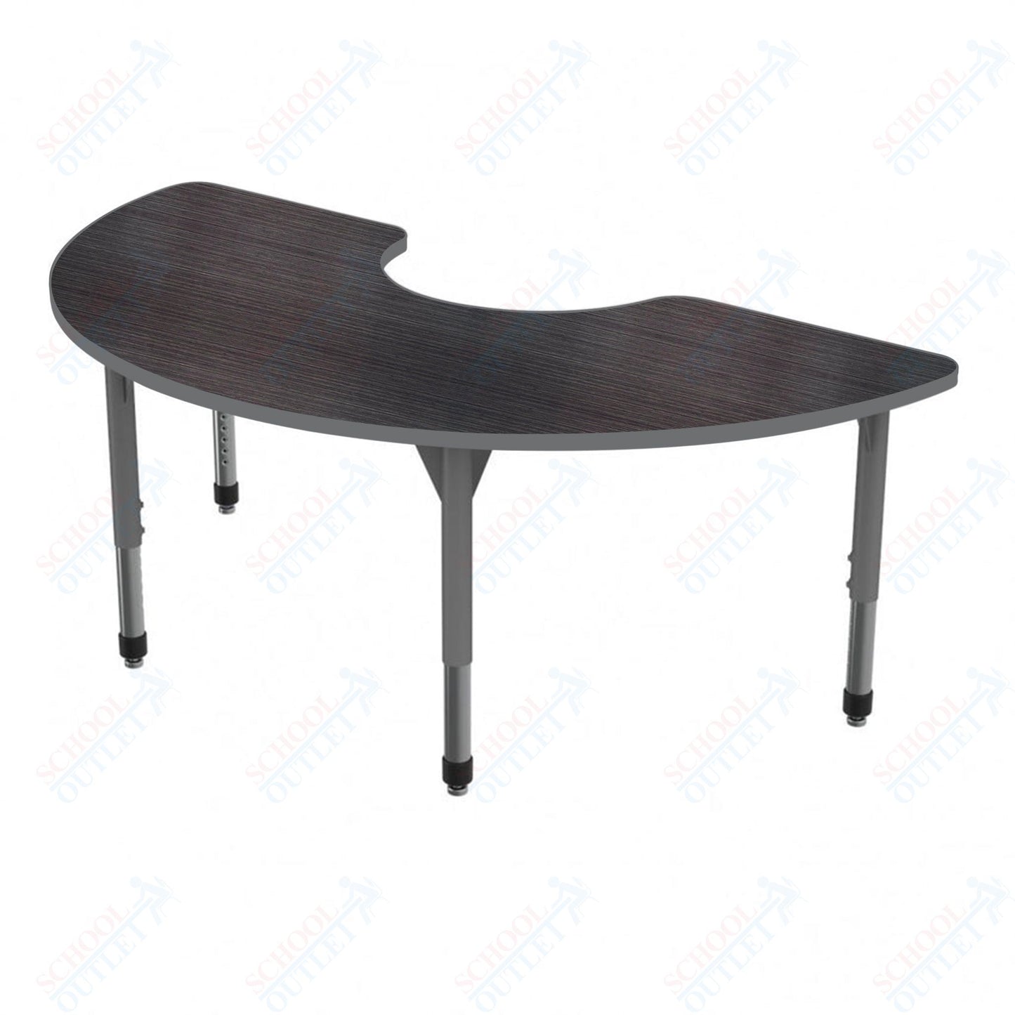 Marco Premier Series Half Moon Activity Table 36" x 72" Adjustable Height 21"-31" (43-2279-MB)