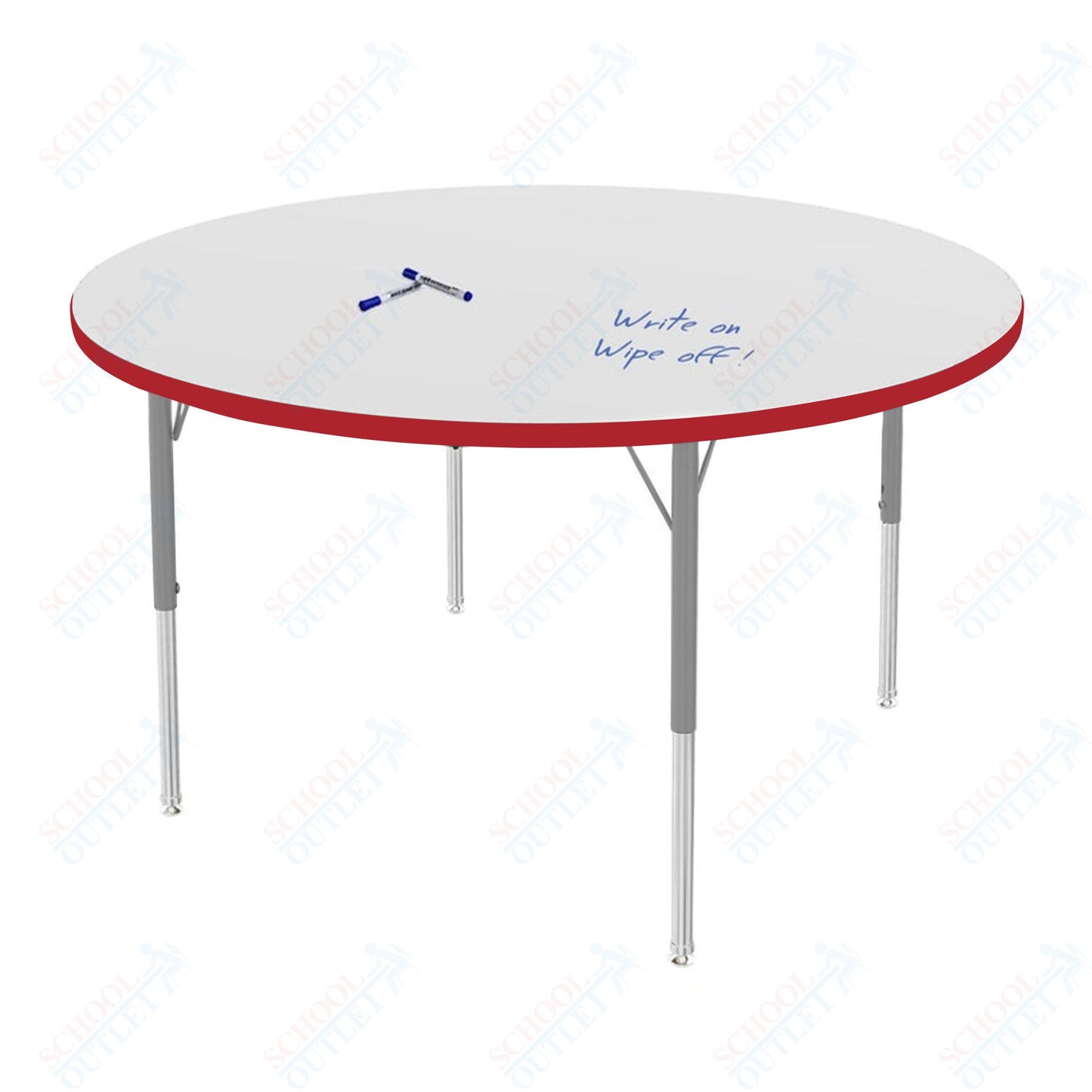 Marco MG2200 Series 48" Round Preschool Table w/ Dry Erase Top Adj Height 16"-24" (MG2266-DA)