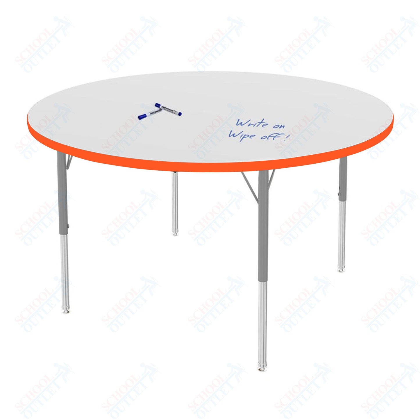 Marco MG2200 Series 48" Round Preschool Table w/ Dry Erase Top Adj Height 16"-24" (MG2266-DA)