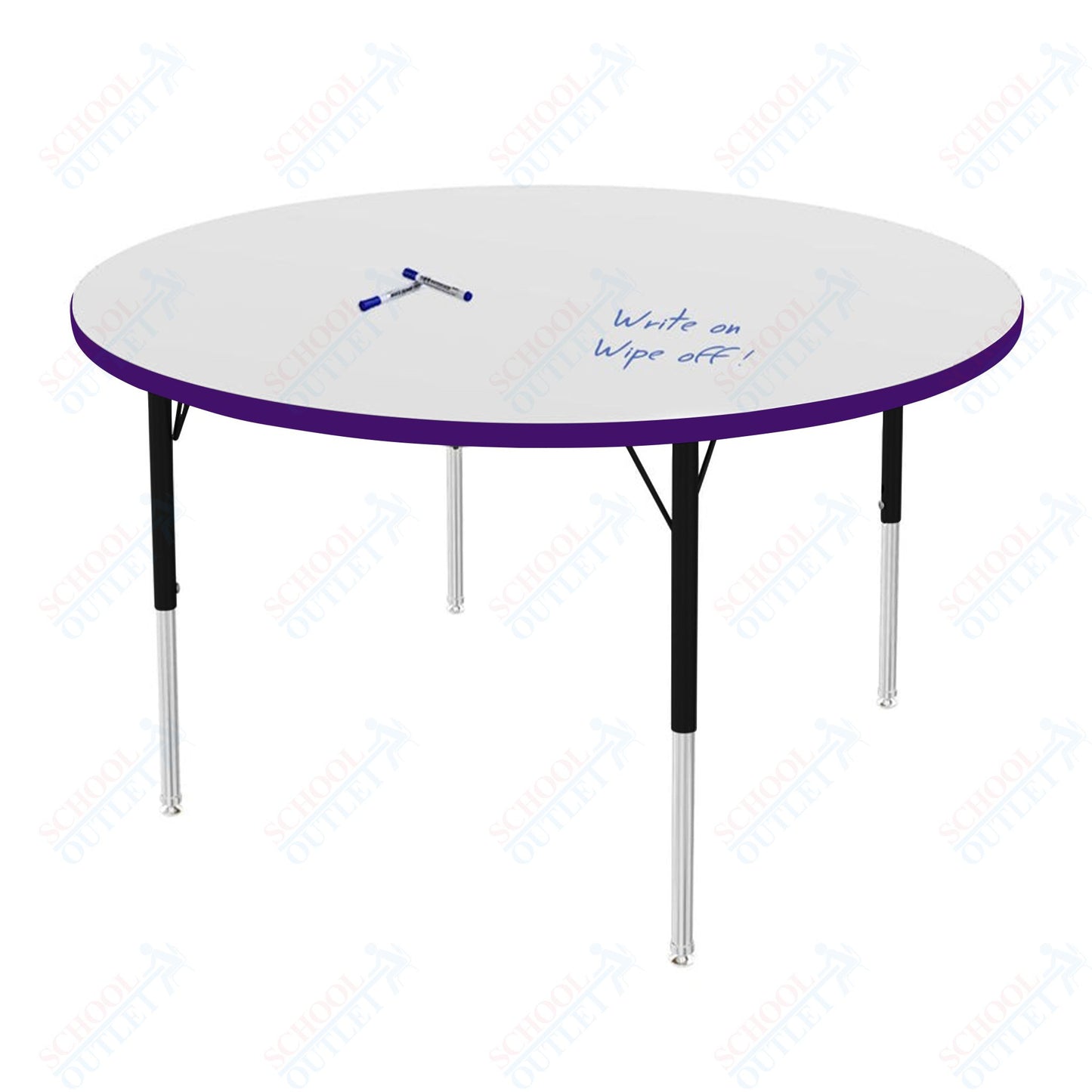 Marco MG2200 Series 48" Round Preschool Table w/ Dry Erase Top Adj Height 16"-24" (MG2266-DA)