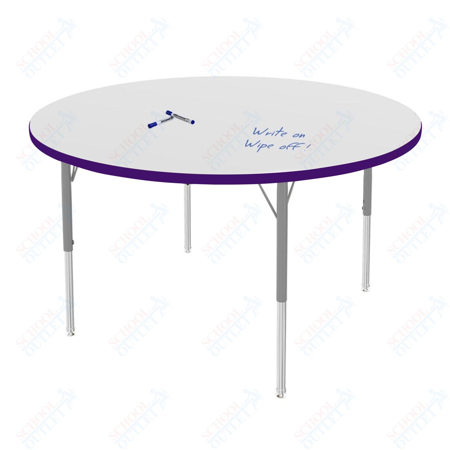 Marco MG2200 Series 48" Round Preschool Table w/ Dry Erase Top Adj Height 16"-24" (MG2266-DA)