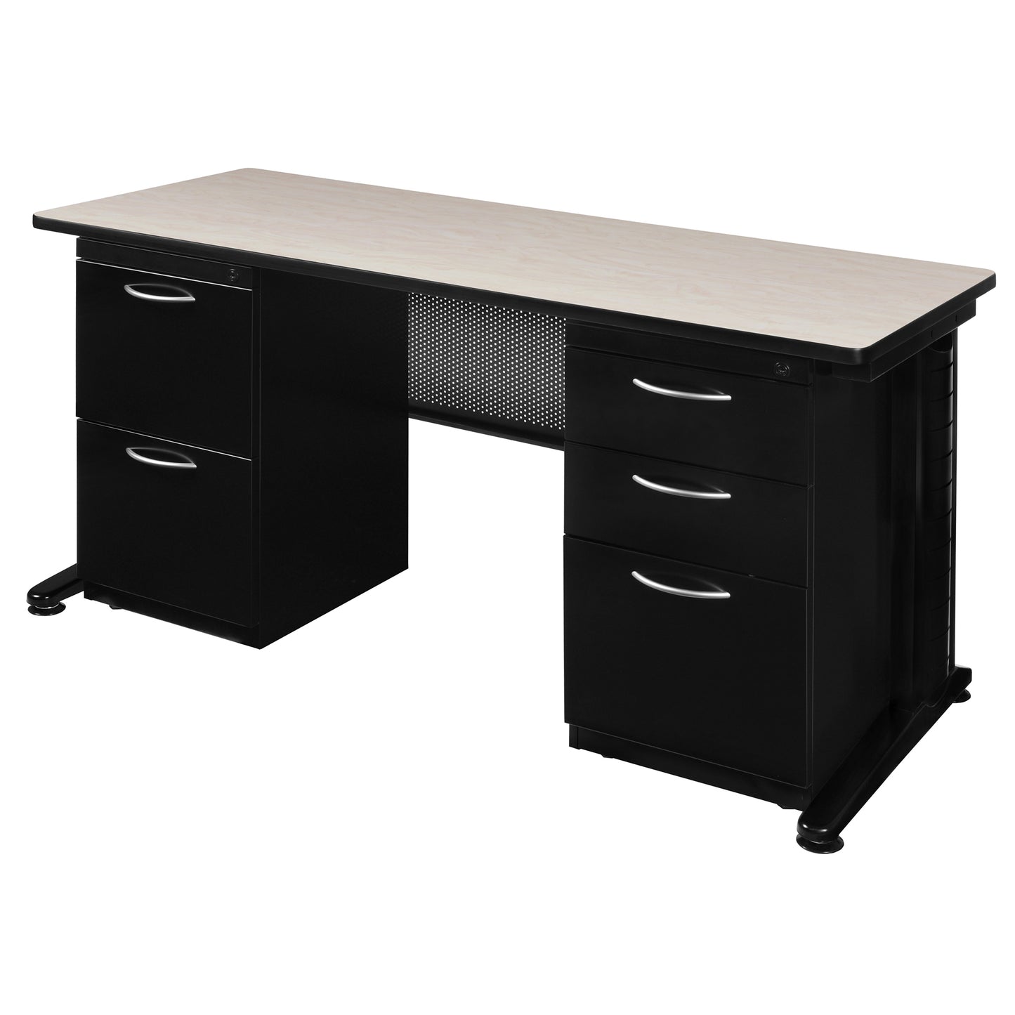 Regency Fusion 66" x 30" Teachers Desk with Double Pedestal Drawer Unit