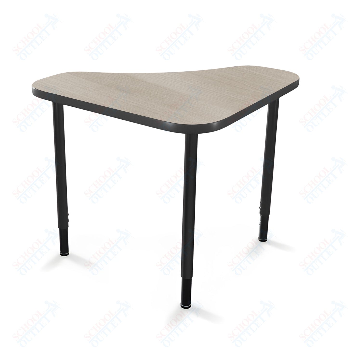Mooreco Hierarchy Boomerang Snap Standard Desk - Adjustable 22 - 32" H - Black Leg