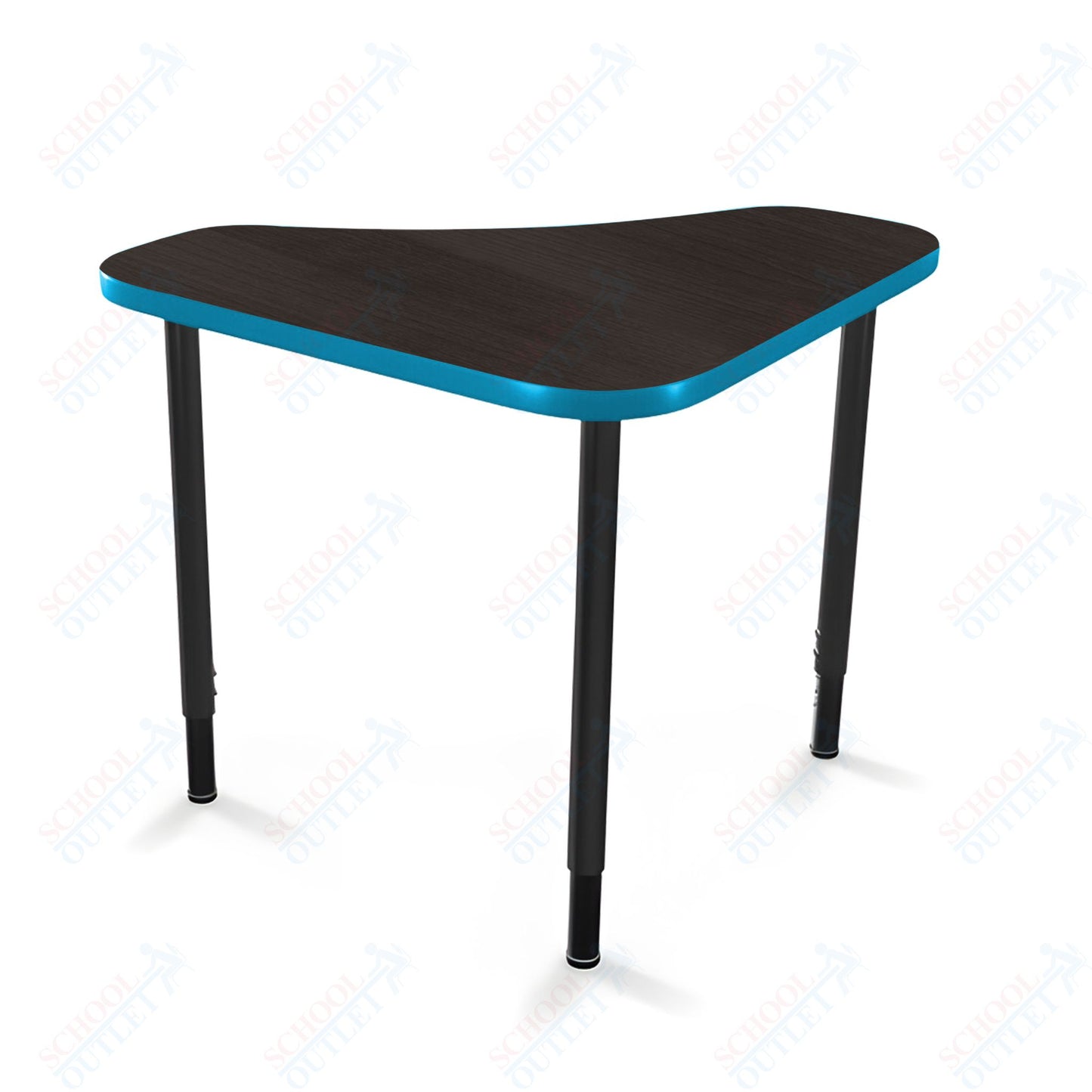 Mooreco Hierarchy Boomerang Snap Standard Desk - Adjustable 22 - 32" H - Black Leg