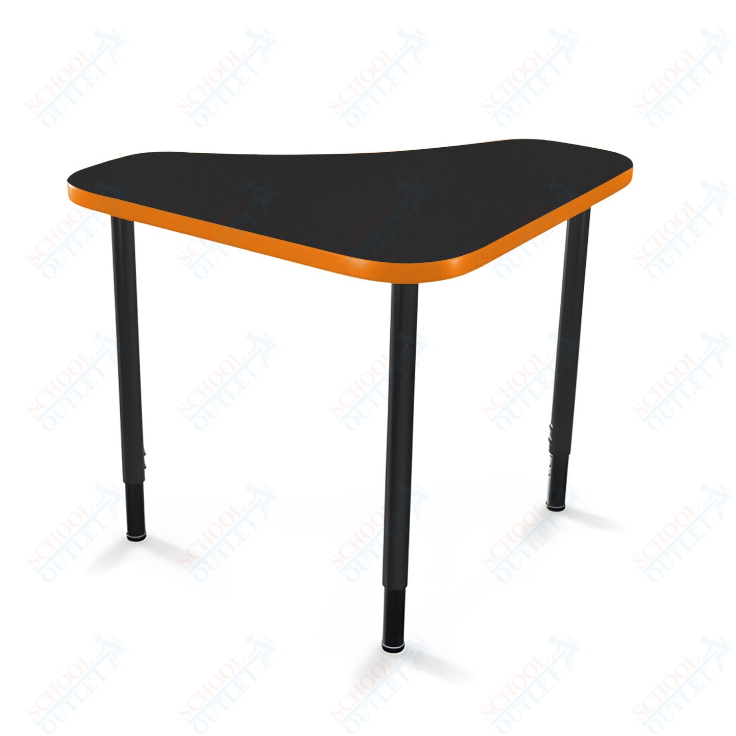 Mooreco Hierarchy Boomerang Snap Standard Desk - Adjustable 22 - 32" H - Black Leg