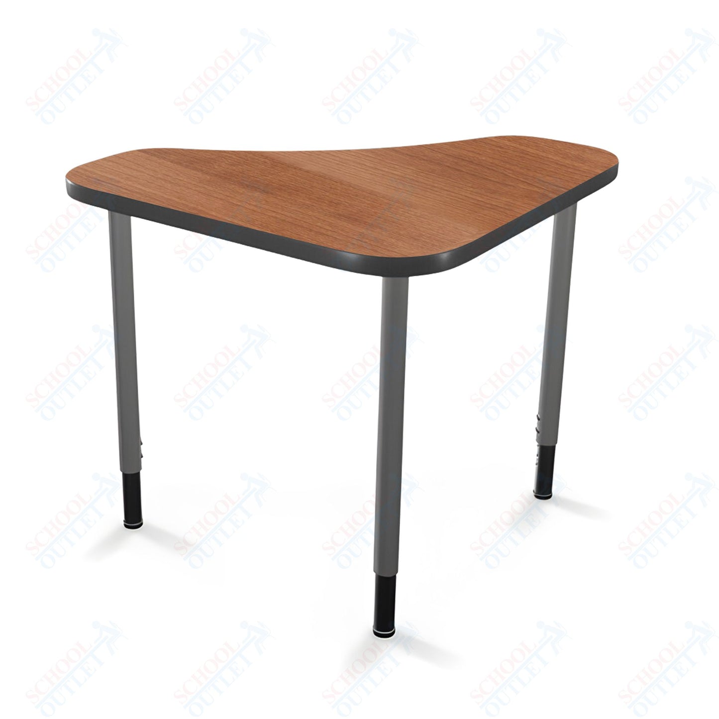 Mooreco Hierarchy Boomerang Snap Standard Desk - Adjustable 22 - 32" H - Platinum Leg