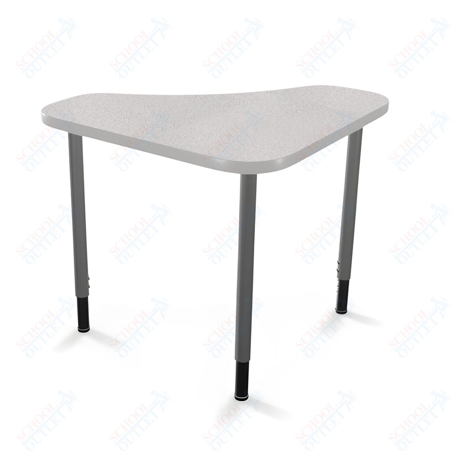 Mooreco Hierarchy Boomerang Snap Standard Desk - Adjustable 22 - 32" H - Platinum Leg