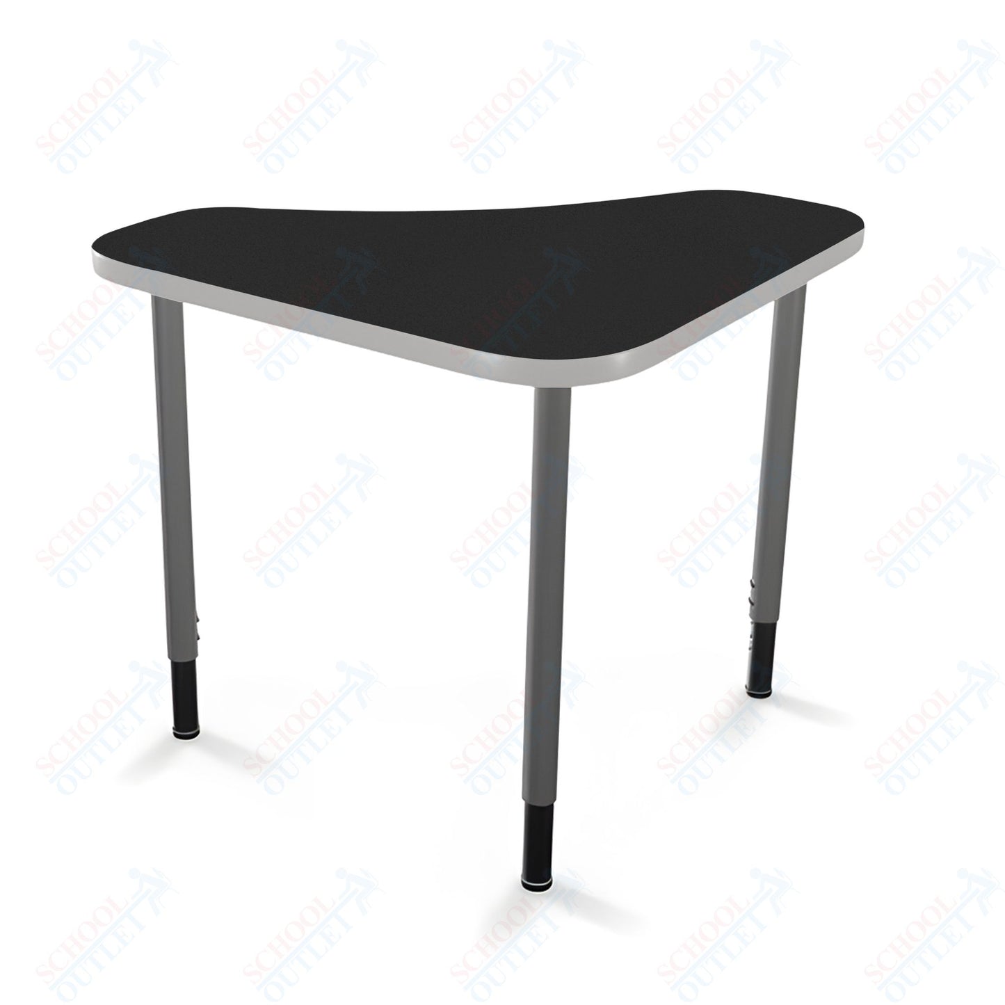 Mooreco Hierarchy Boomerang Snap Standard Desk - Adjustable 22 - 32" H - Platinum Leg