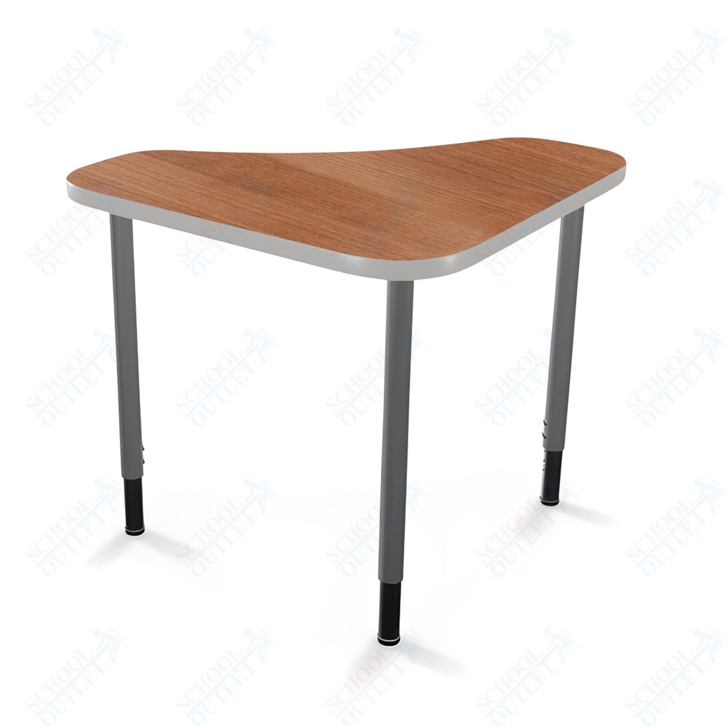 Mooreco Hierarchy Boomerang Snap Standard Desk - Adjustable 22 - 32" H - Platinum Leg