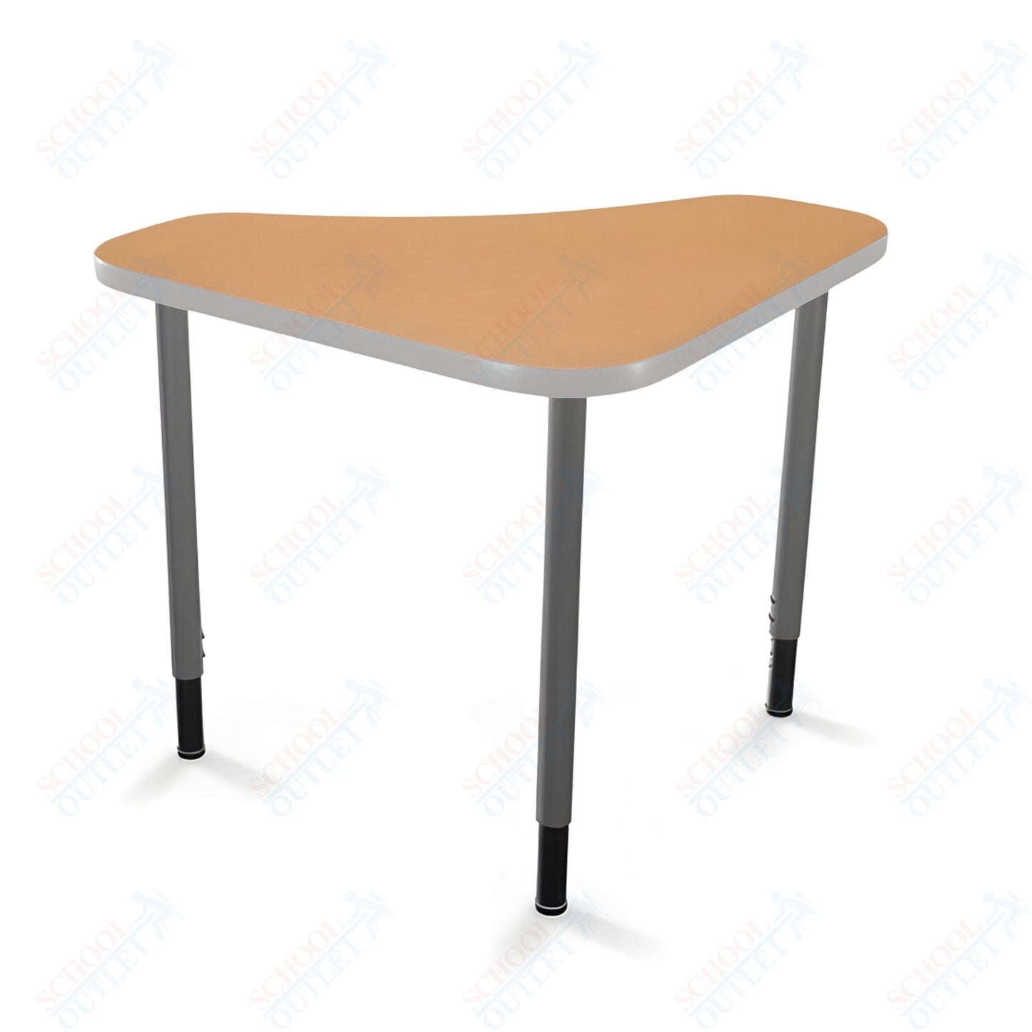 Mooreco Hierarchy Boomerang Snap Standard Desk - Adjustable 22 - 32" H - Platinum Leg