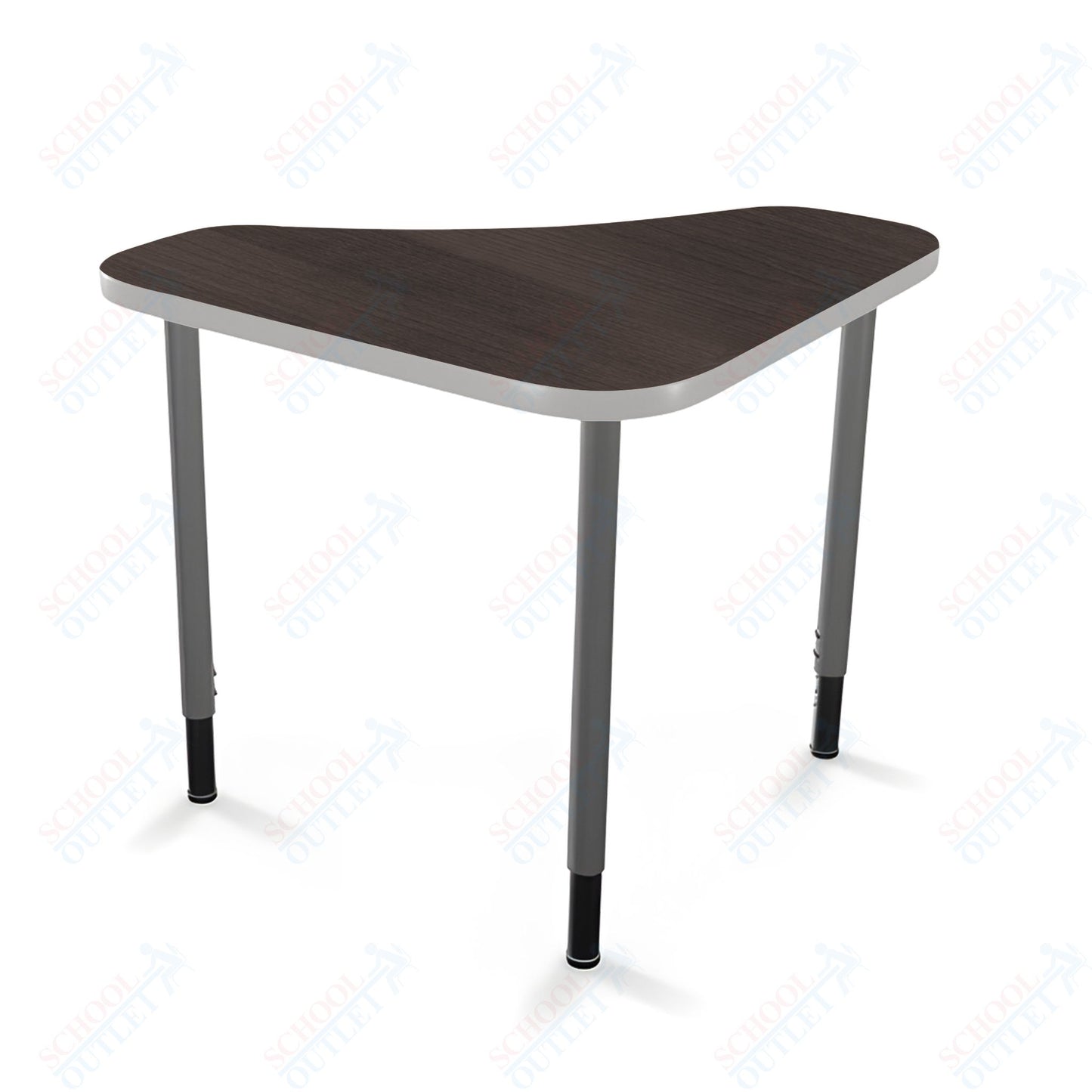 Mooreco Hierarchy Boomerang Snap Standard Desk - Adjustable 22 - 32" H - Platinum Leg
