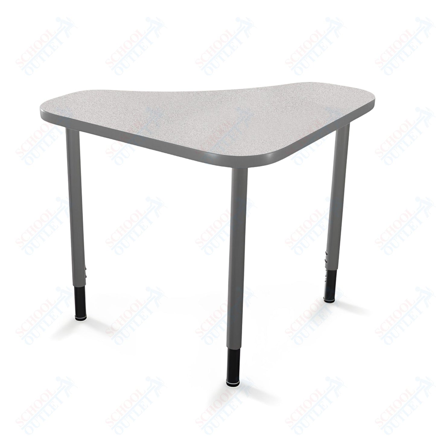Mooreco Hierarchy Boomerang Snap Standard Desk - Adjustable 22 - 32" H - Platinum Leg