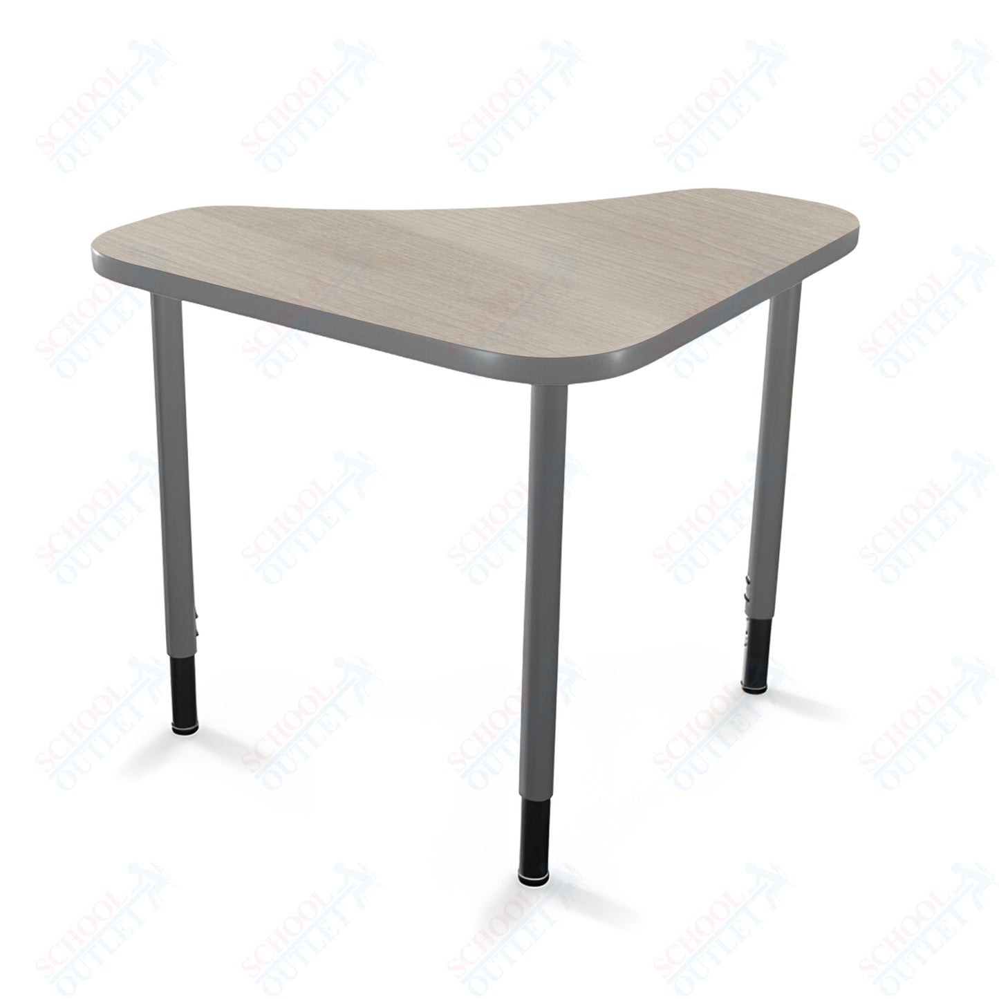 Mooreco Hierarchy Boomerang Snap Standard Desk - Adjustable 22 - 32" H - Platinum Leg