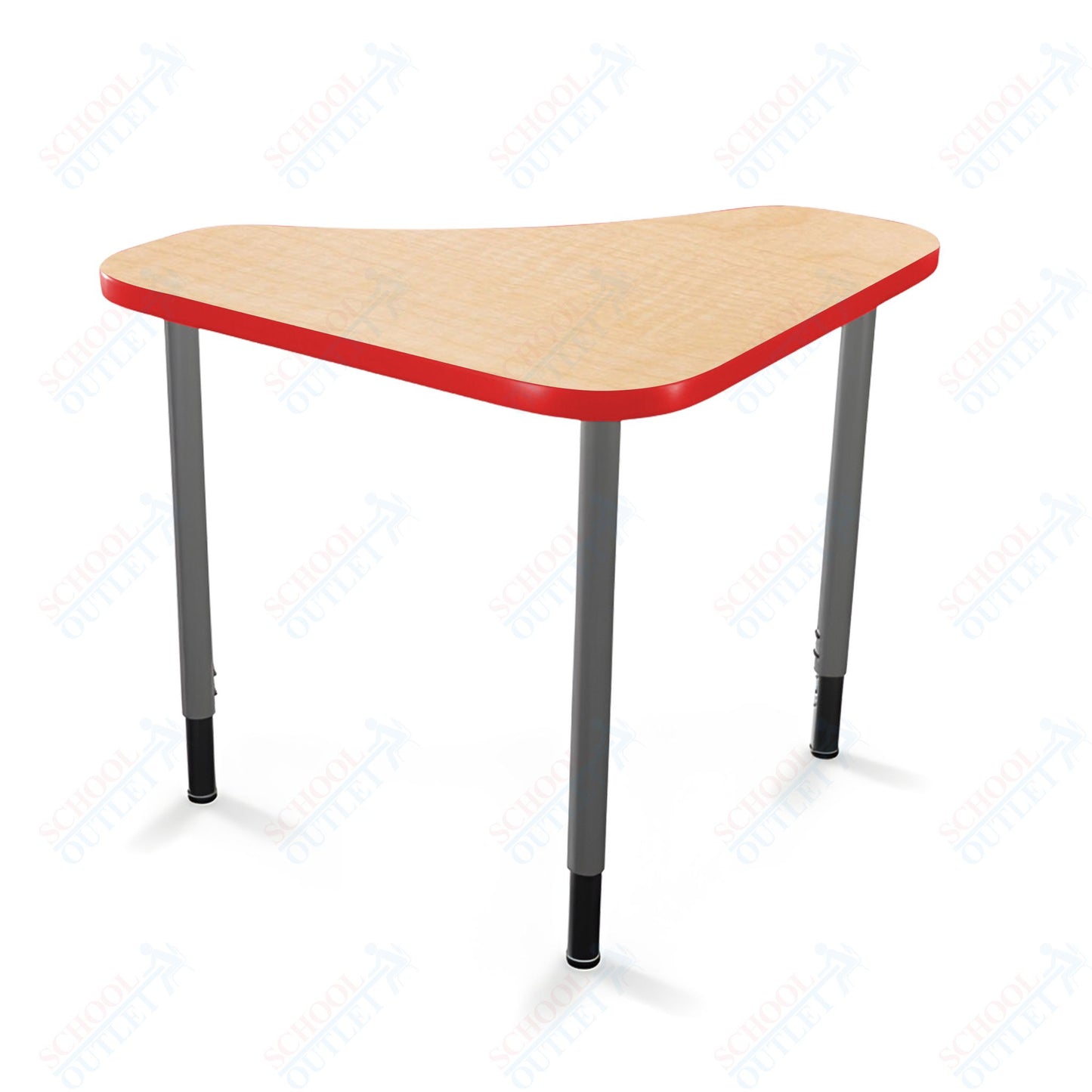 Mooreco Hierarchy Boomerang Snap Standard Desk - Adjustable 22 - 32" H - Platinum Leg