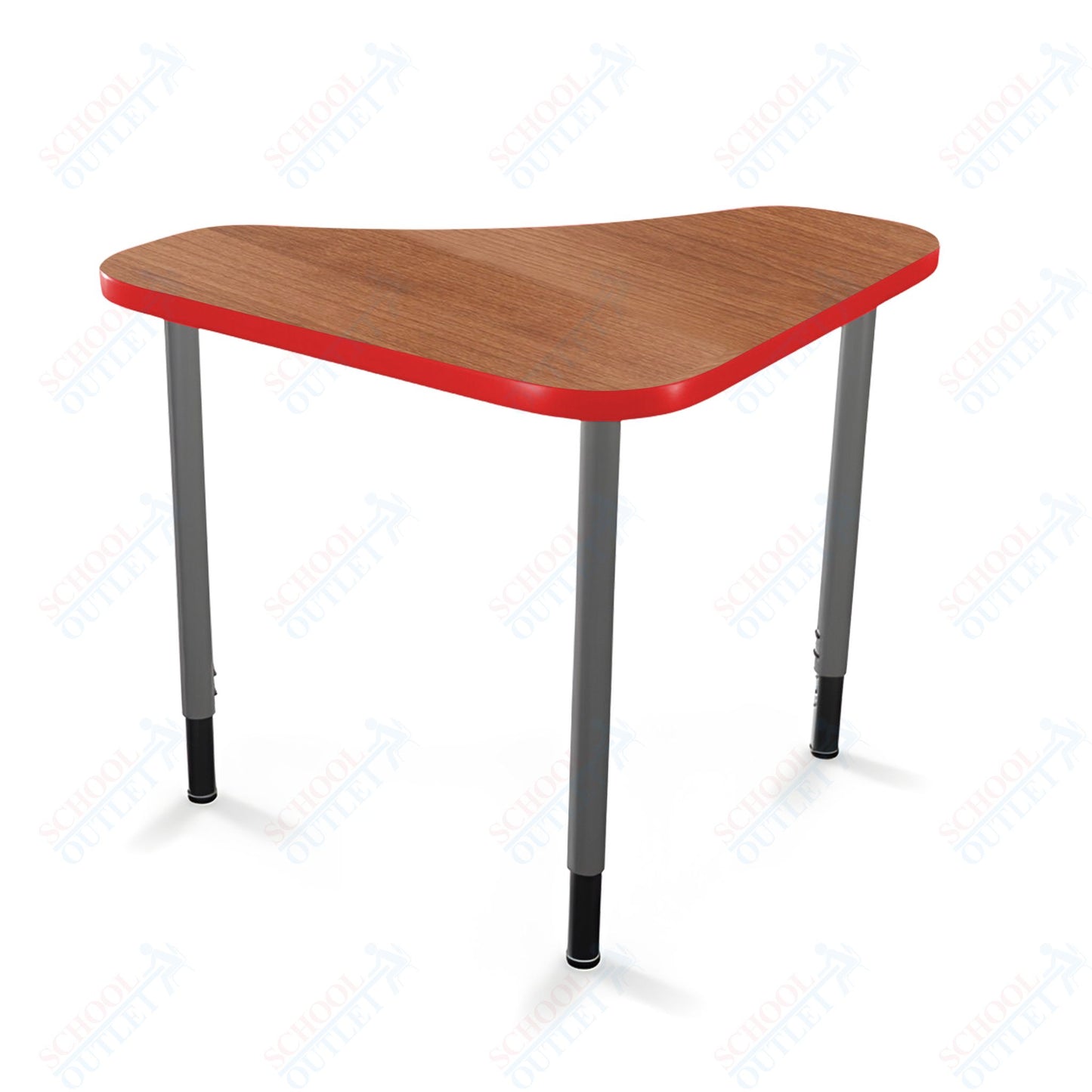 Mooreco Hierarchy Boomerang Snap Standard Desk - Adjustable 22 - 32" H - Platinum Leg