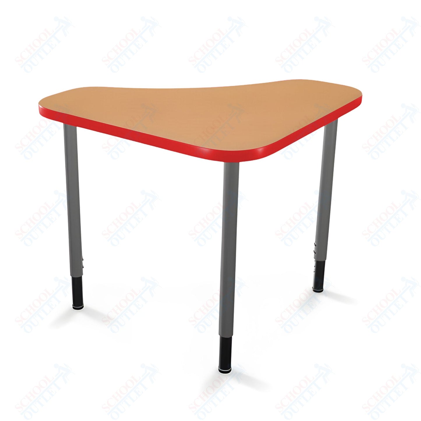 Mooreco Hierarchy Boomerang Snap Standard Desk - Adjustable 22 - 32" H - Platinum Leg