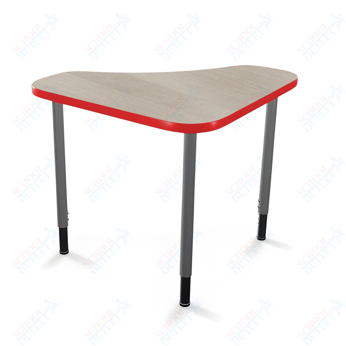 Mooreco Hierarchy Boomerang Snap Standard Desk - Adjustable 22 - 32" H - Platinum Leg