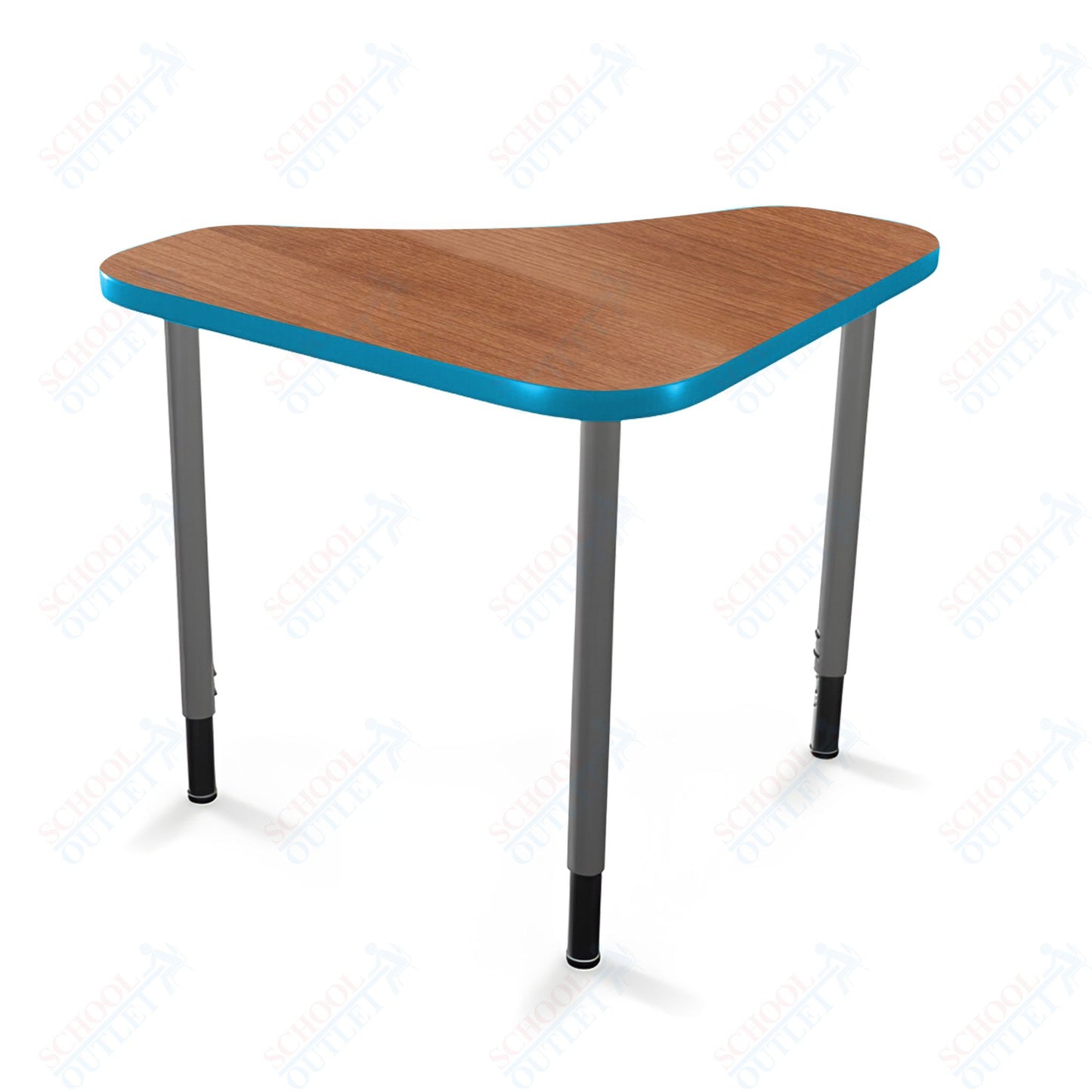 Mooreco Hierarchy Boomerang Snap Standard Desk - Adjustable 22 - 32" H - Platinum Leg