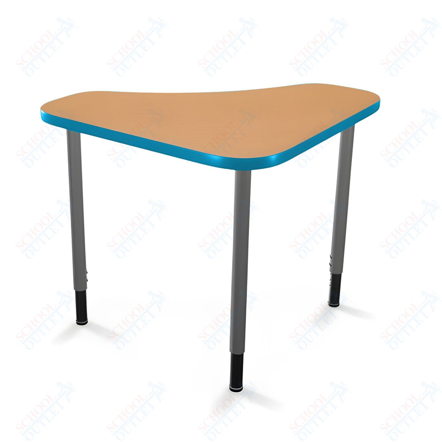 Mooreco Hierarchy Boomerang Snap Standard Desk - Adjustable 22 - 32" H - Platinum Leg