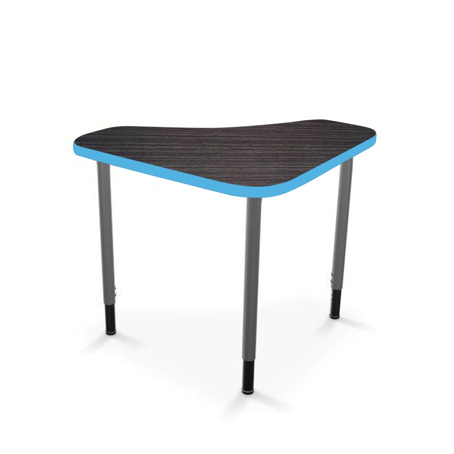 Mooreco Hierarchy Boomerang Snap Standard Desk - Adjustable 22 - 32" H - Platinum Leg