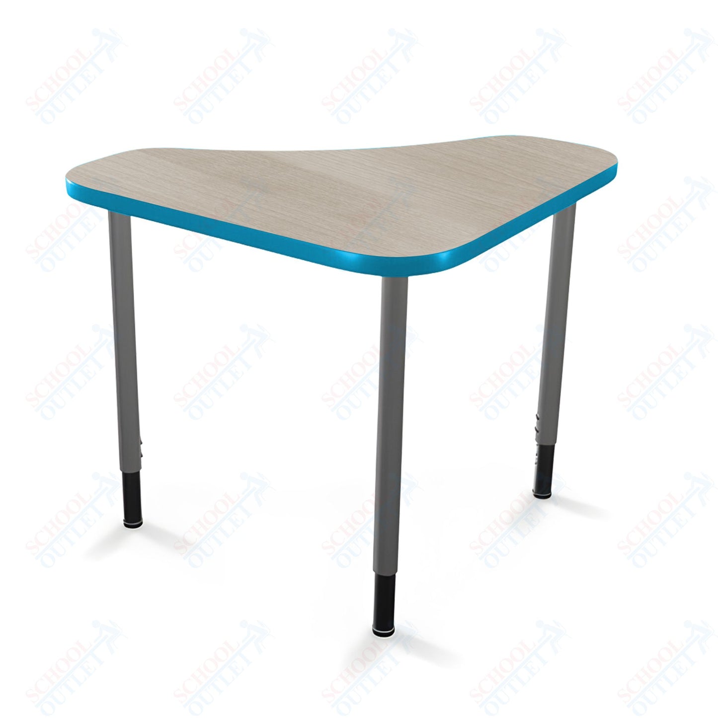 Mooreco Hierarchy Boomerang Snap Standard Desk - Adjustable 22 - 32" H - Platinum Leg
