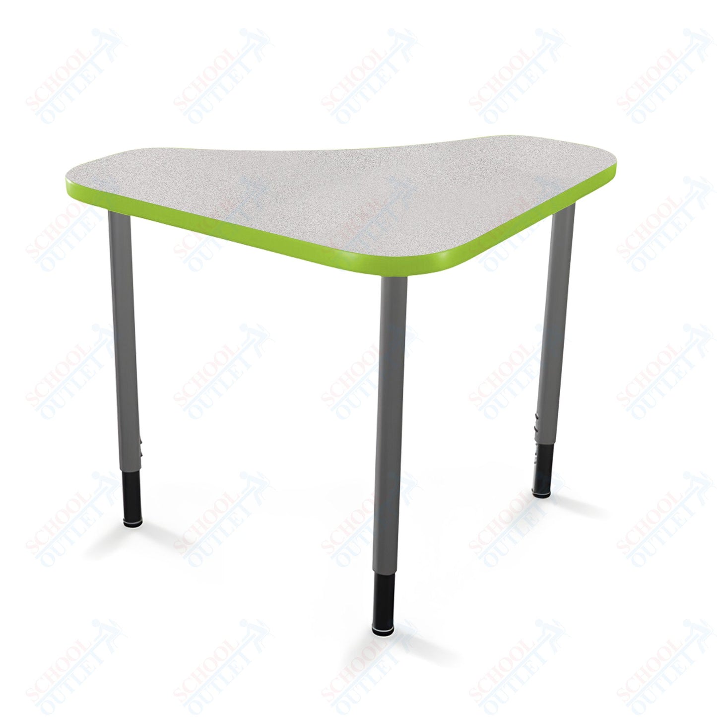 Mooreco Hierarchy Boomerang Snap Standard Desk - Adjustable 22 - 32" H - Platinum Leg