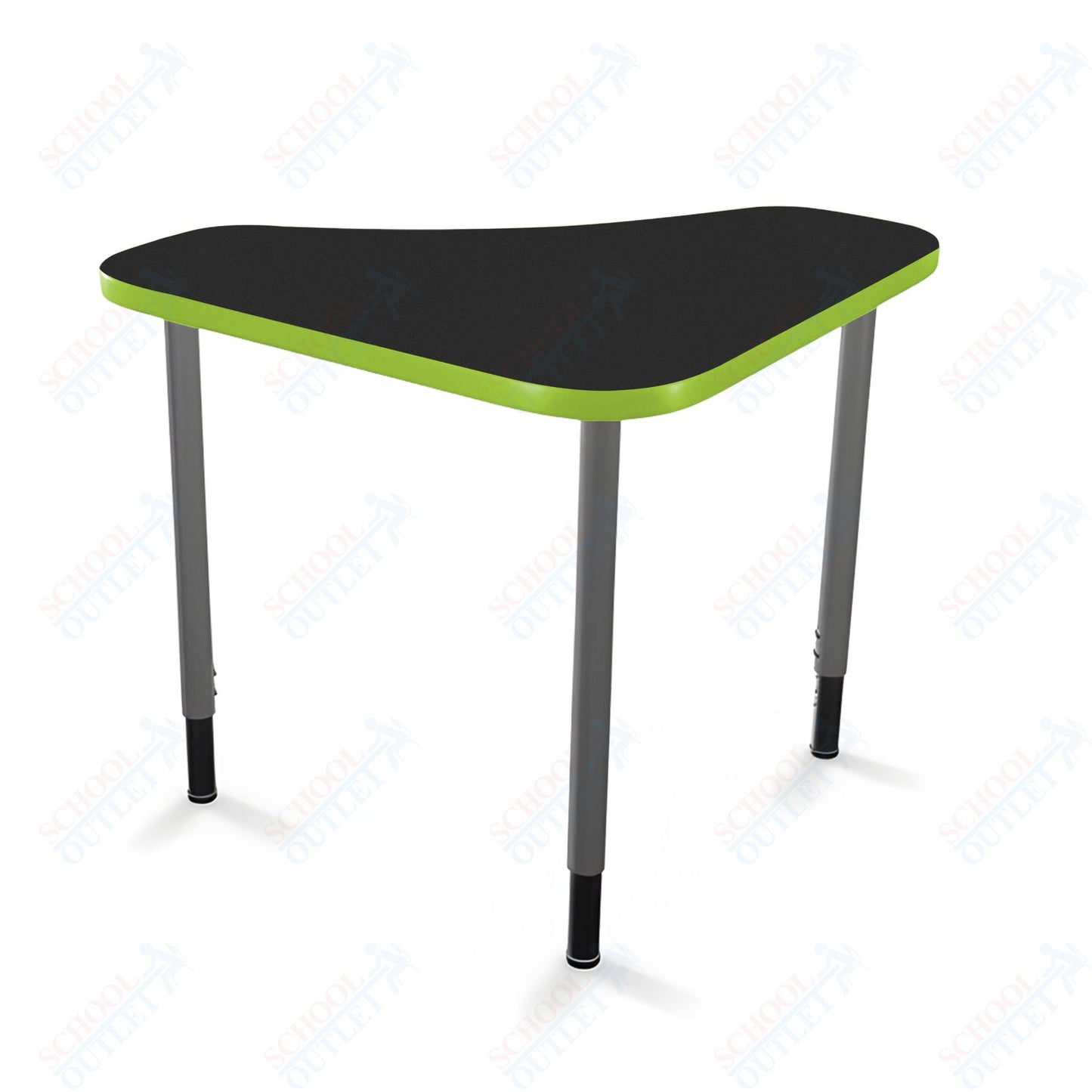 Mooreco Hierarchy Boomerang Snap Standard Desk - Adjustable 22 - 32" H - Platinum Leg