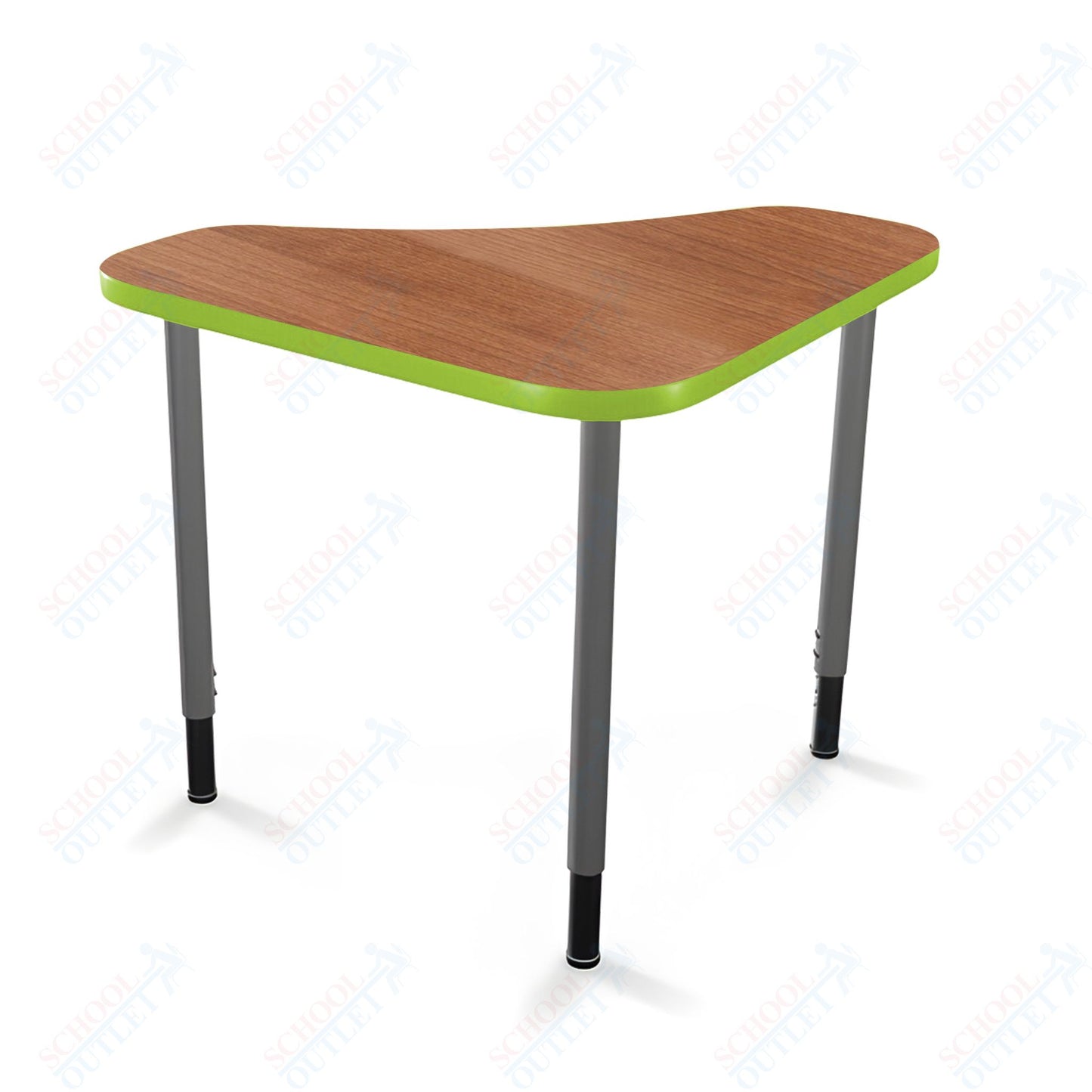 Mooreco Hierarchy Boomerang Snap Standard Desk - Adjustable 22 - 32" H - Platinum Leg