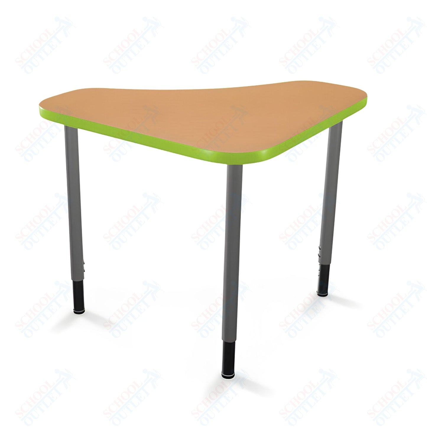 Mooreco Hierarchy Boomerang Snap Standard Desk - Adjustable 22 - 32" H - Platinum Leg