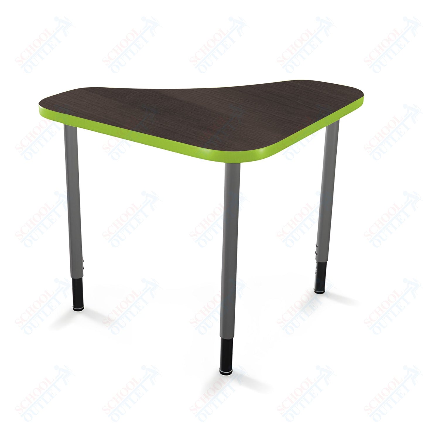 Mooreco Hierarchy Boomerang Snap Standard Desk - Adjustable 22 - 32" H - Platinum Leg