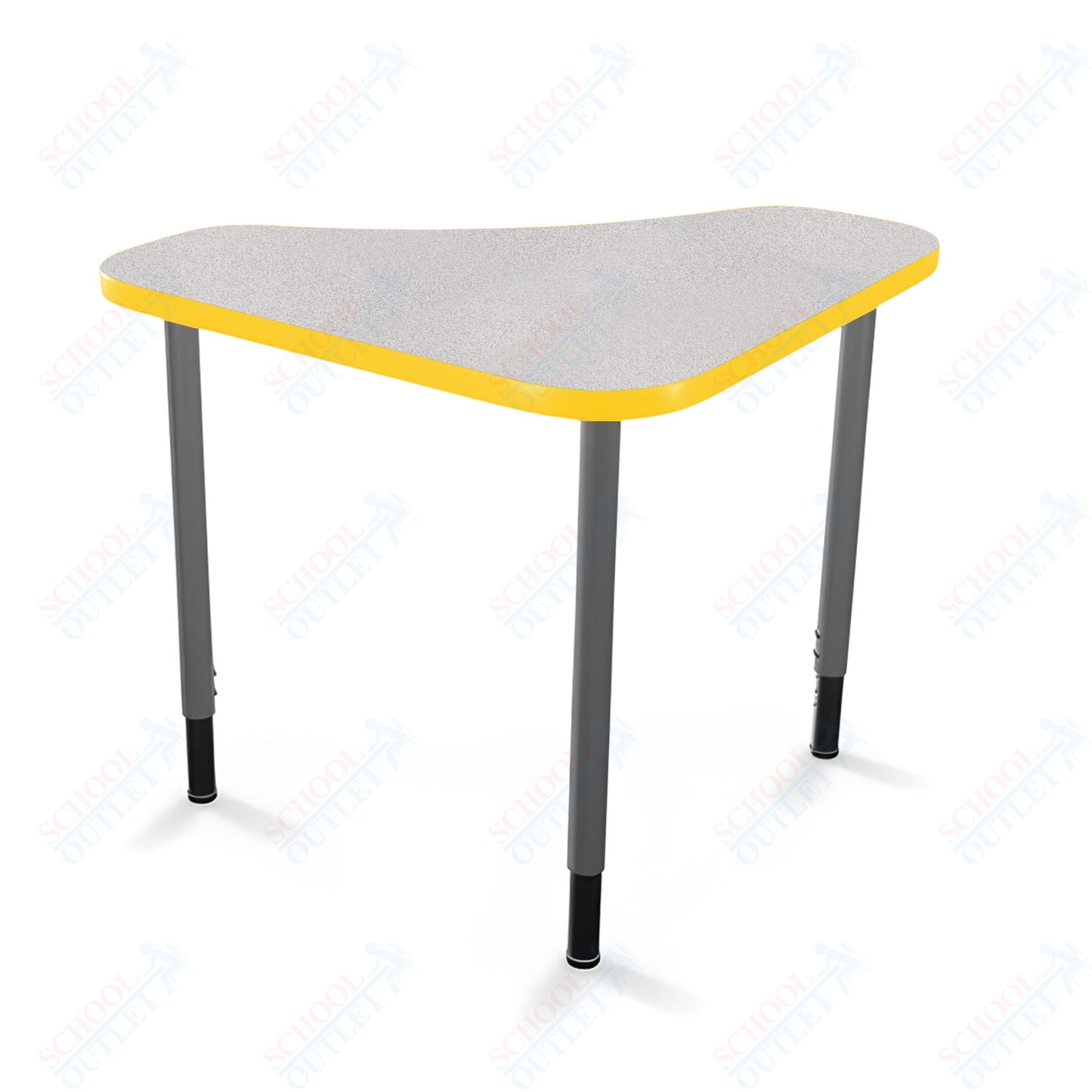 Mooreco Hierarchy Boomerang Snap Standard Desk - Adjustable 22 - 32" H - Platinum Leg