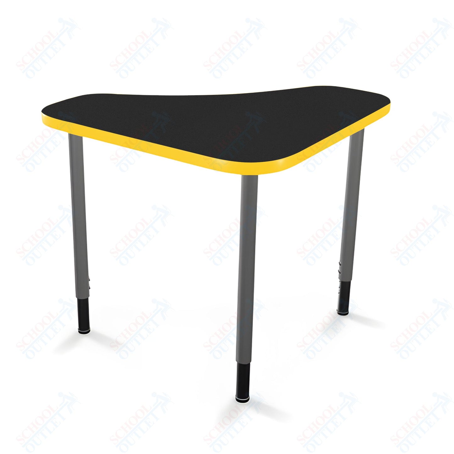 Mooreco Hierarchy Boomerang Snap Standard Desk - Adjustable 22 - 32" H - Platinum Leg
