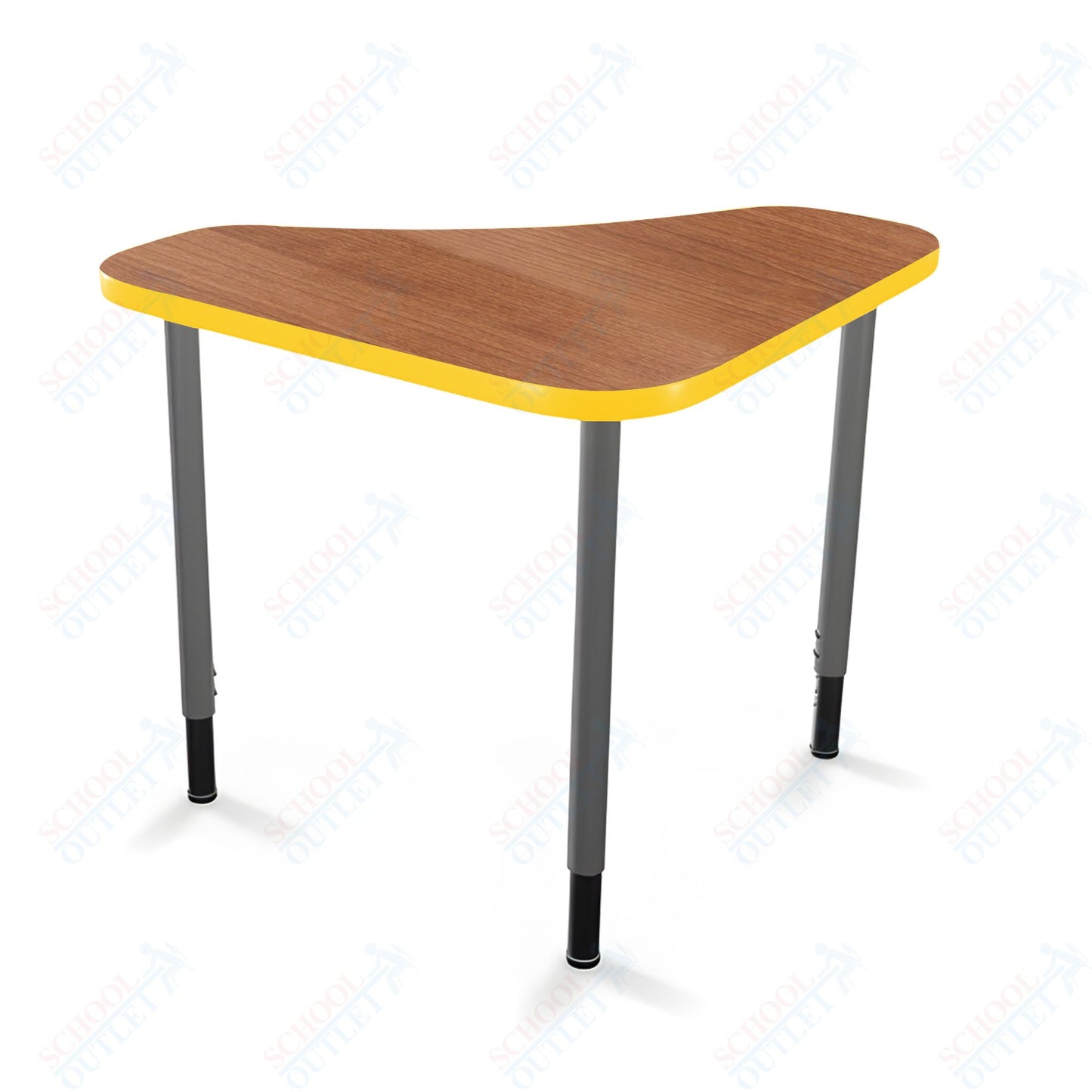 Mooreco Hierarchy Boomerang Snap Standard Desk - Adjustable 22 - 32" H - Platinum Leg