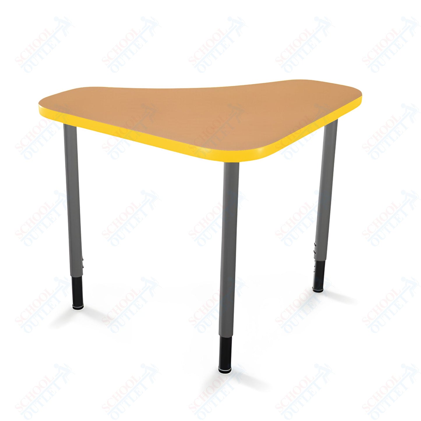Mooreco Hierarchy Boomerang Snap Standard Desk - Adjustable 22 - 32" H - Platinum Leg