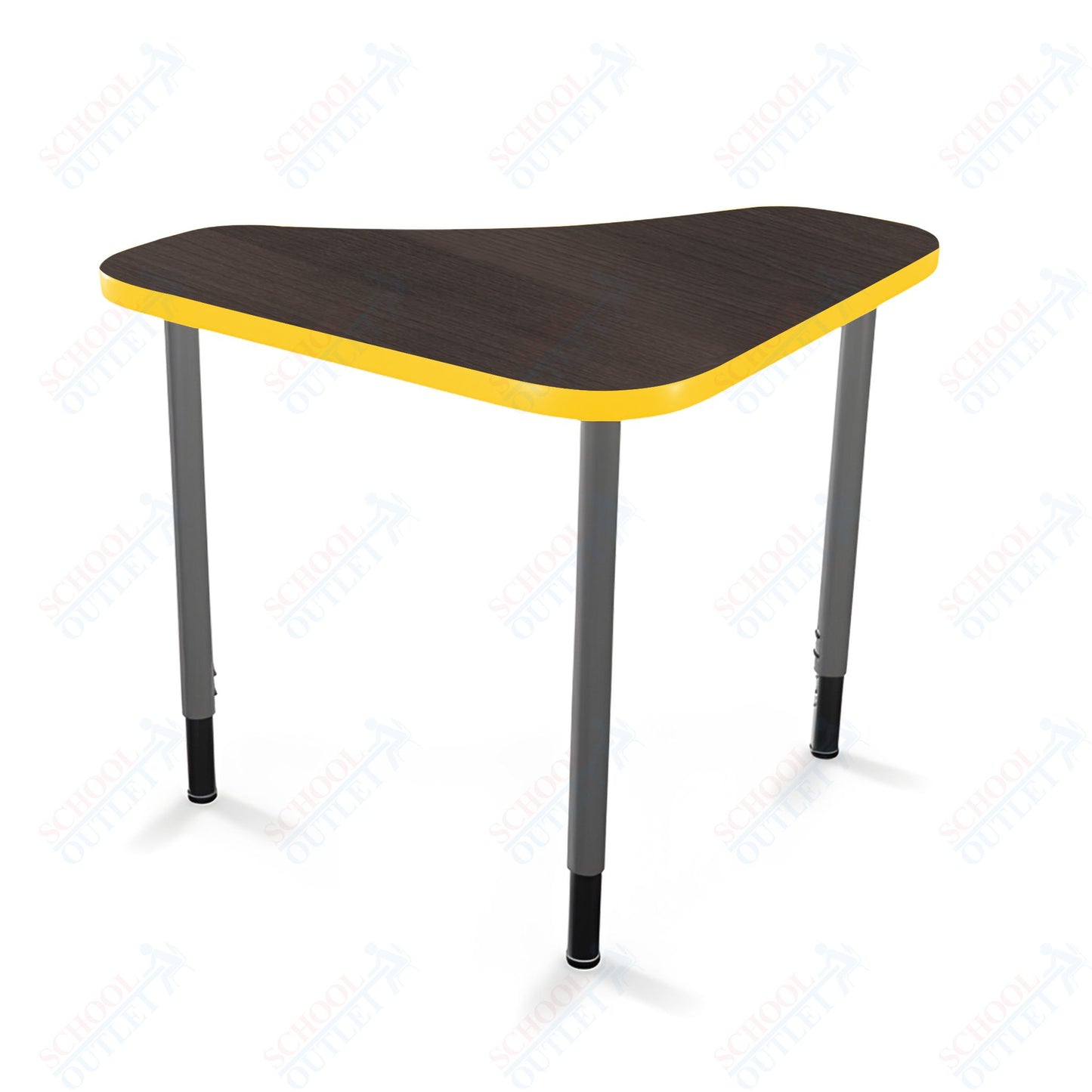 Mooreco Hierarchy Boomerang Snap Standard Desk - Adjustable 22 - 32" H - Platinum Leg