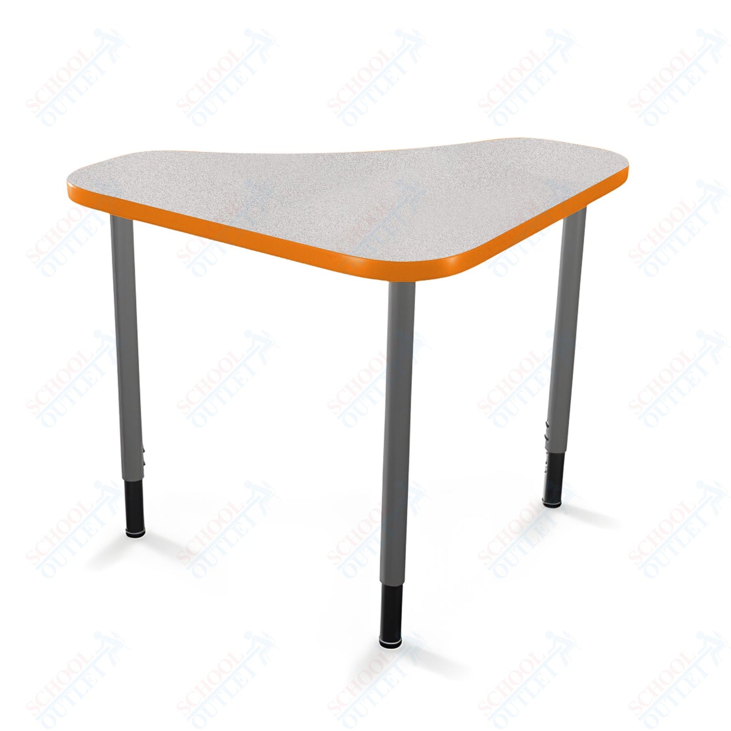 Mooreco Hierarchy Boomerang Snap Standard Desk - Adjustable 22 - 32" H - Platinum Leg