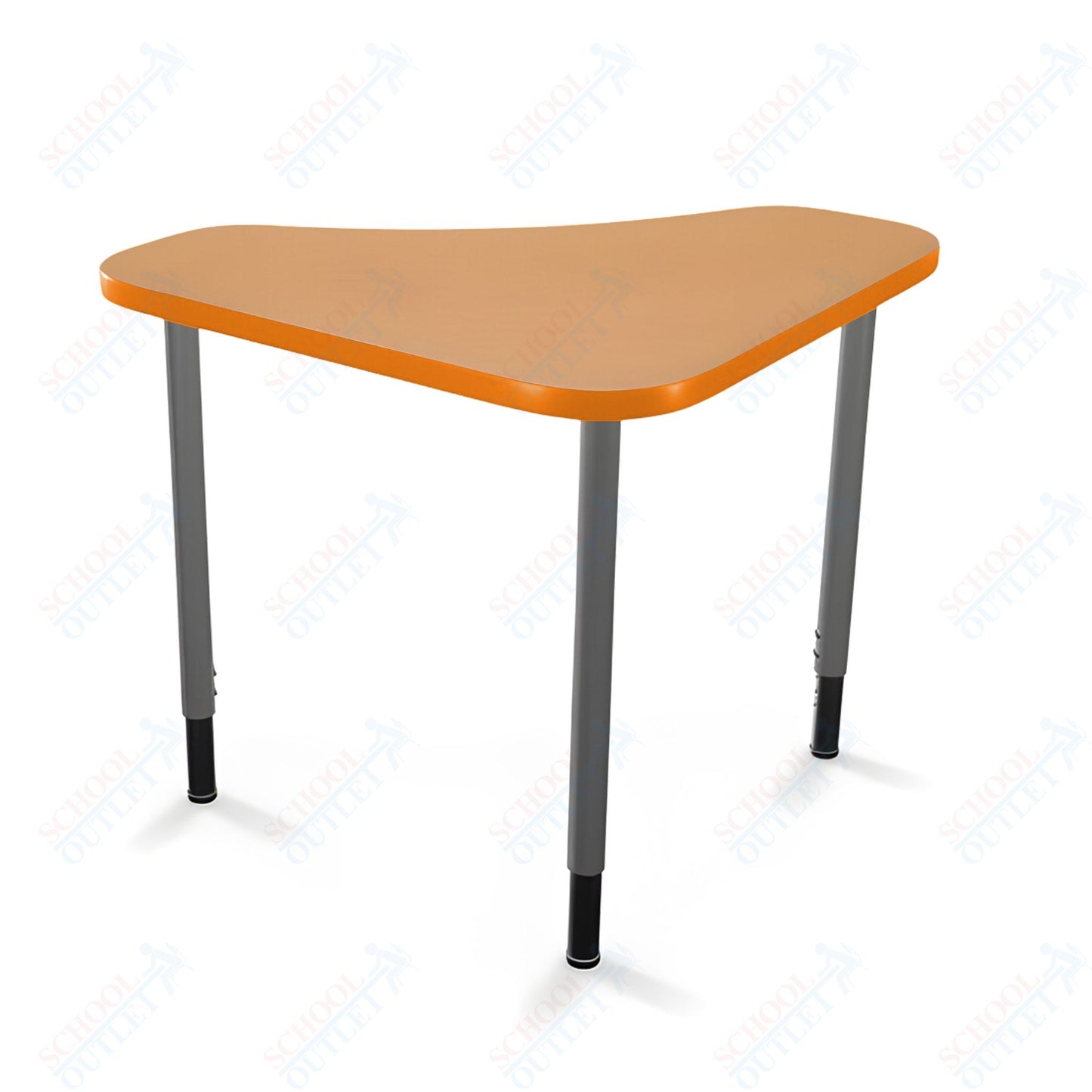 Mooreco Hierarchy Boomerang Snap Standard Desk - Adjustable 22 - 32" H - Platinum Leg