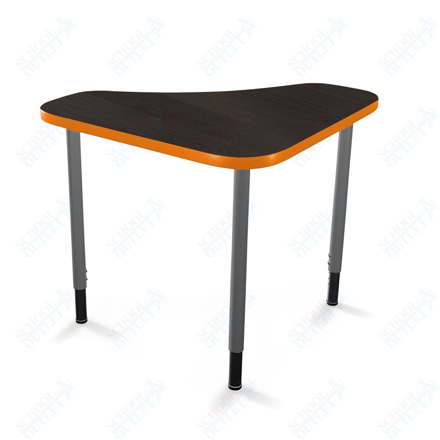 Mooreco Hierarchy Boomerang Snap Standard Desk - Adjustable 22 - 32" H - Platinum Leg