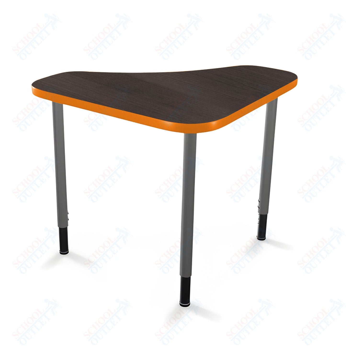 Mooreco Hierarchy Boomerang Snap Standard Desk - Adjustable 22 - 32" H - Platinum Leg