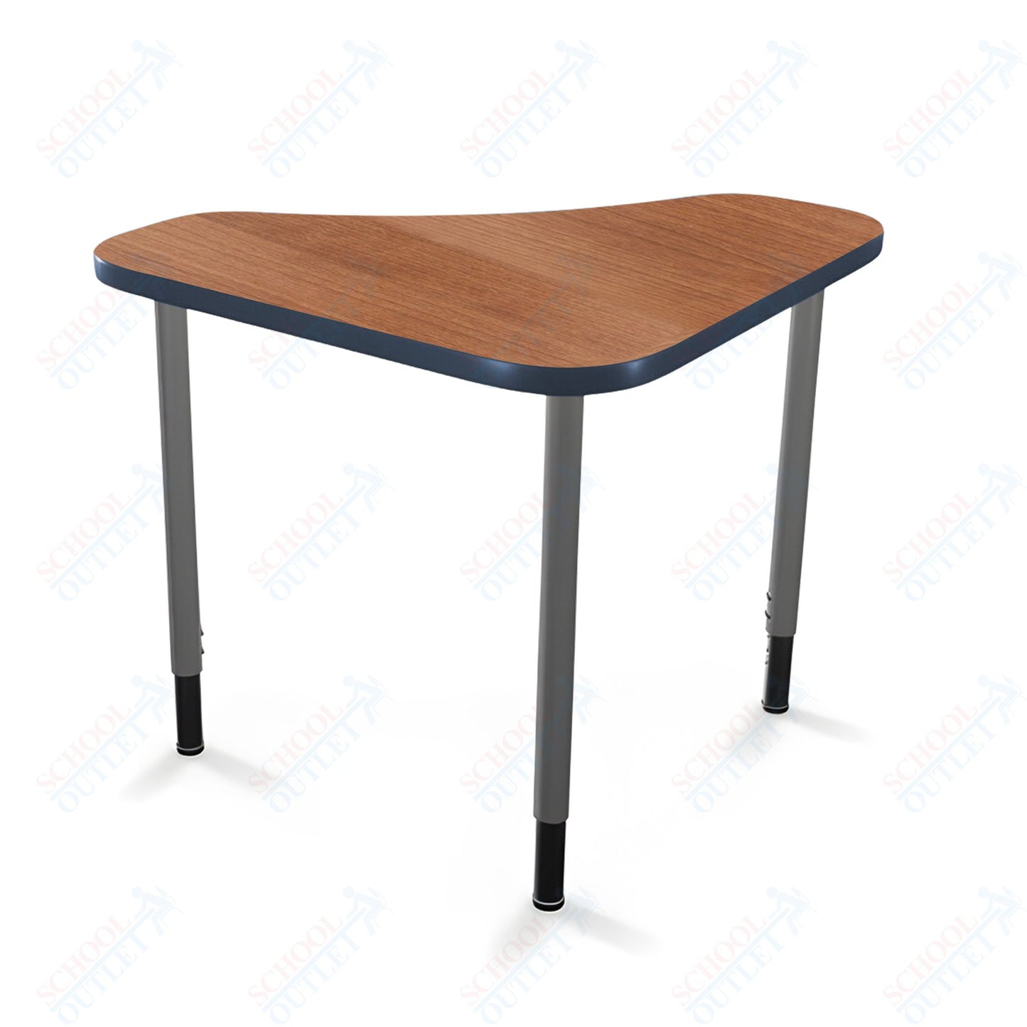 Mooreco Hierarchy Boomerang Snap Standard Desk - Adjustable 22 - 32" H - Platinum Leg