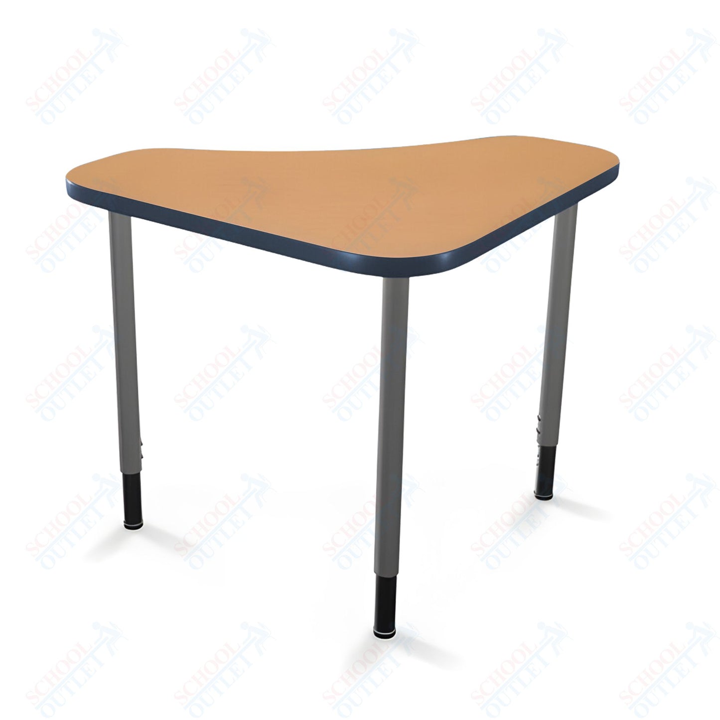 Mooreco Hierarchy Boomerang Snap Standard Desk - Adjustable 22 - 32" H - Platinum Leg