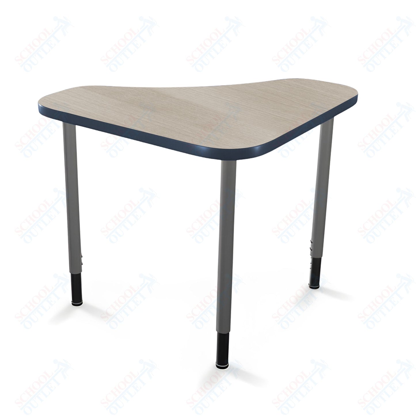 Mooreco Hierarchy Boomerang Snap Standard Desk - Adjustable 22 - 32" H - Platinum Leg